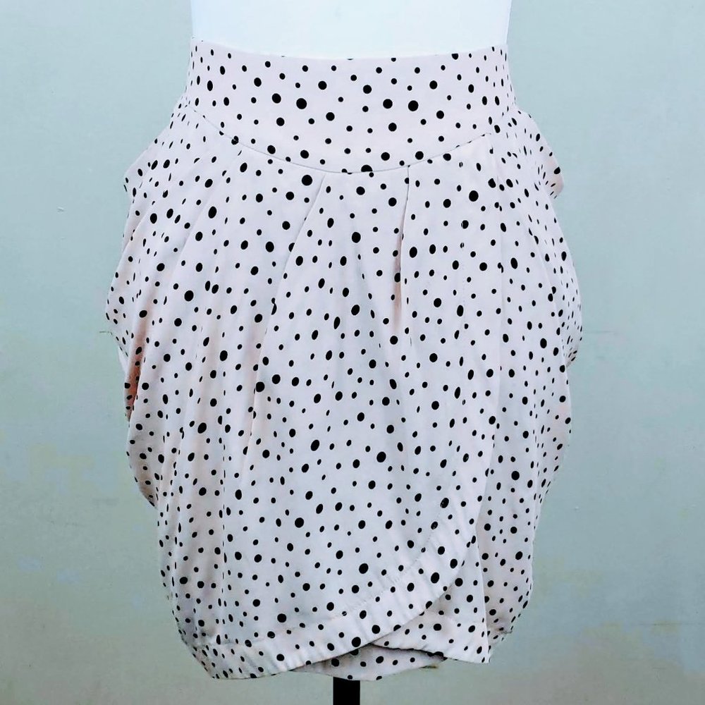 NWT Chelsea & Violet Pink Black Polka Dot Skirt